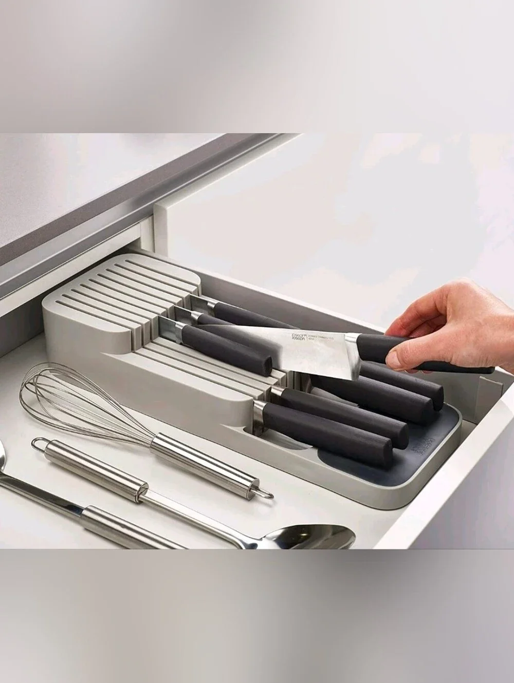 Lot of 2 Joseph Joseph Kitchen Drawer Organizer Tray for Cutlery and Kniv Used